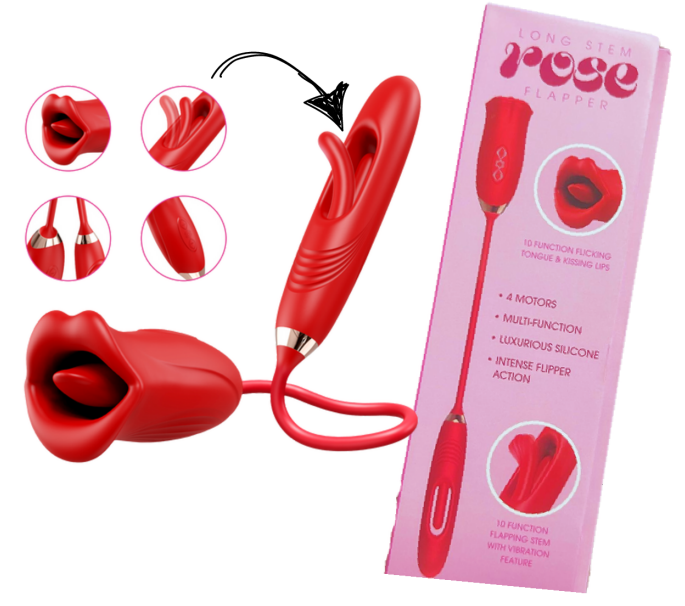Long Stem Rose Flapper (Red)